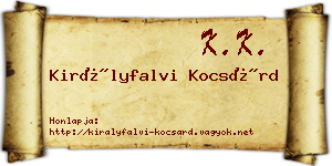 Királyfalvi Kocsárd névjegykártya